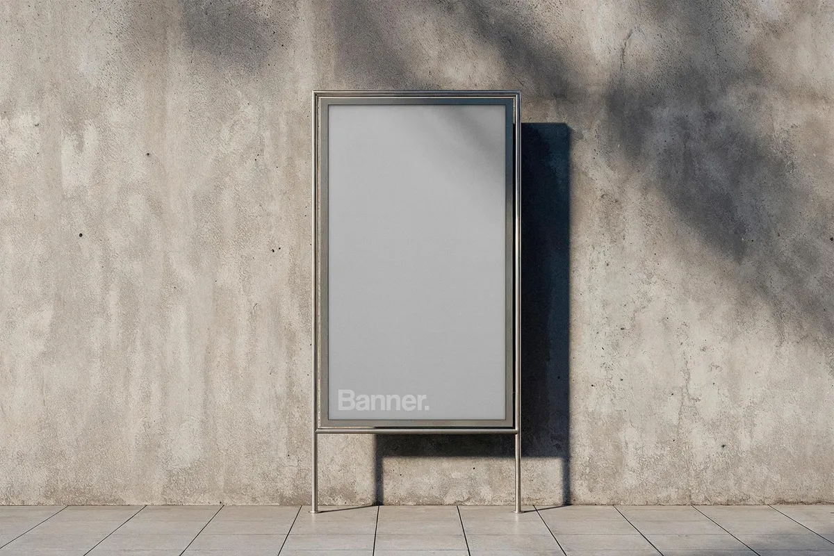 Vertical Outdoor Banner Mockup