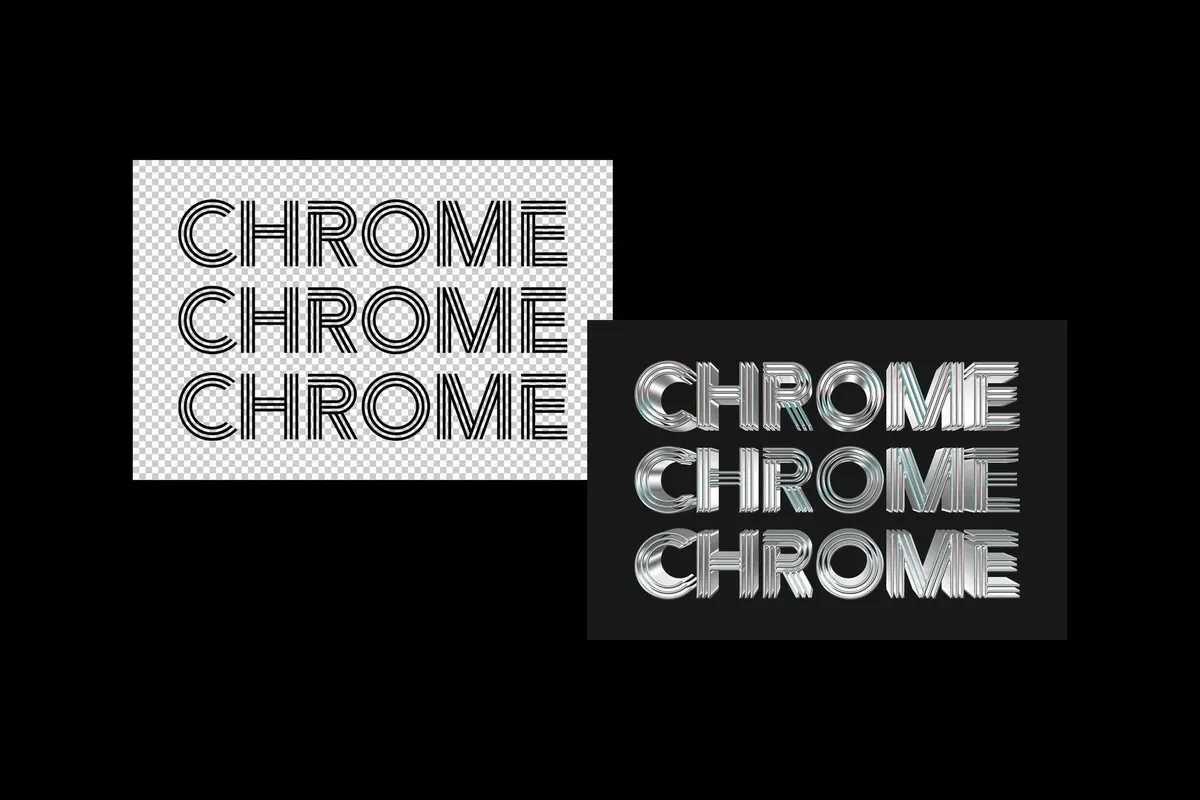 Steel Chrome Text Effect