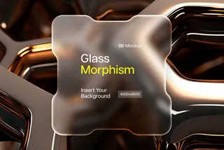 Glass Morphism Chip Card Mockup