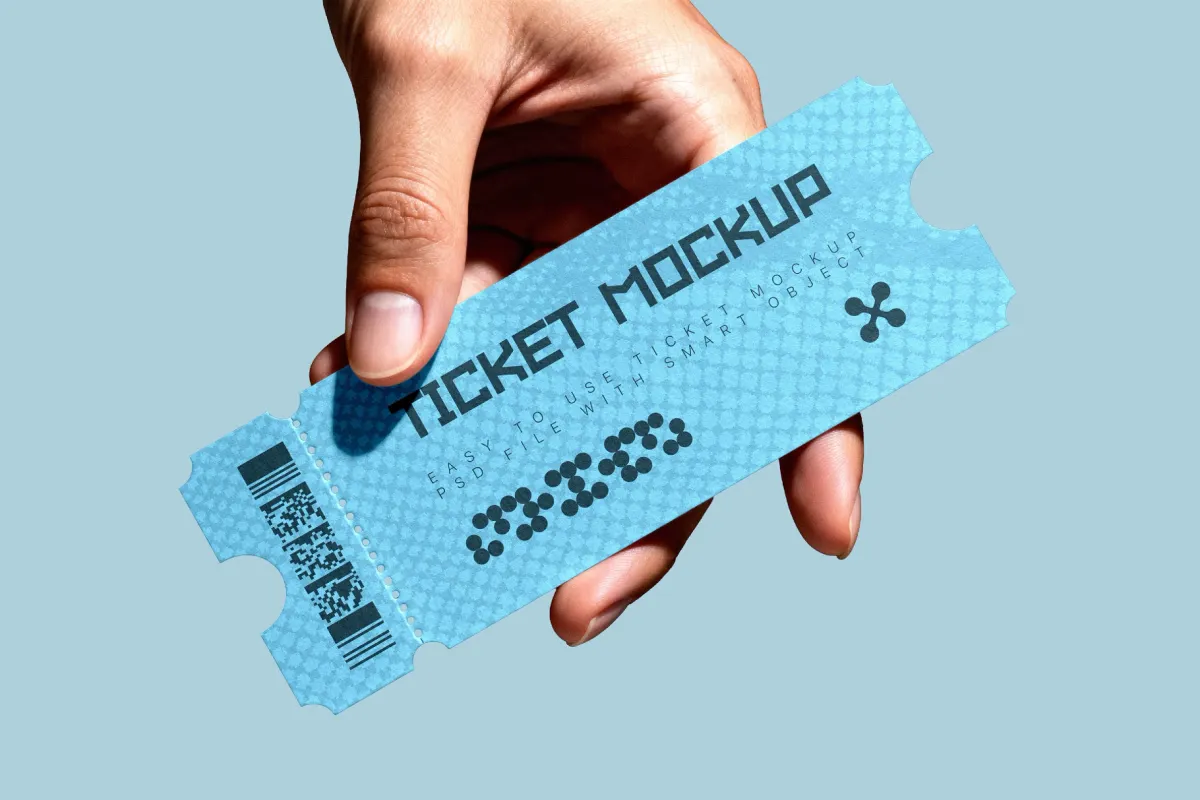 Handheld Concert Ticket Mockup