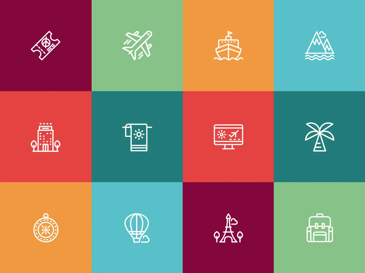 Travel & Vacation Icons Set