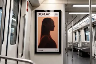 Train Advertising Display Mockup