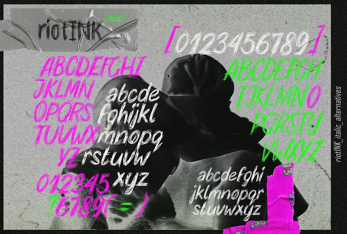 RiotINK. Handwritten Scribble Font