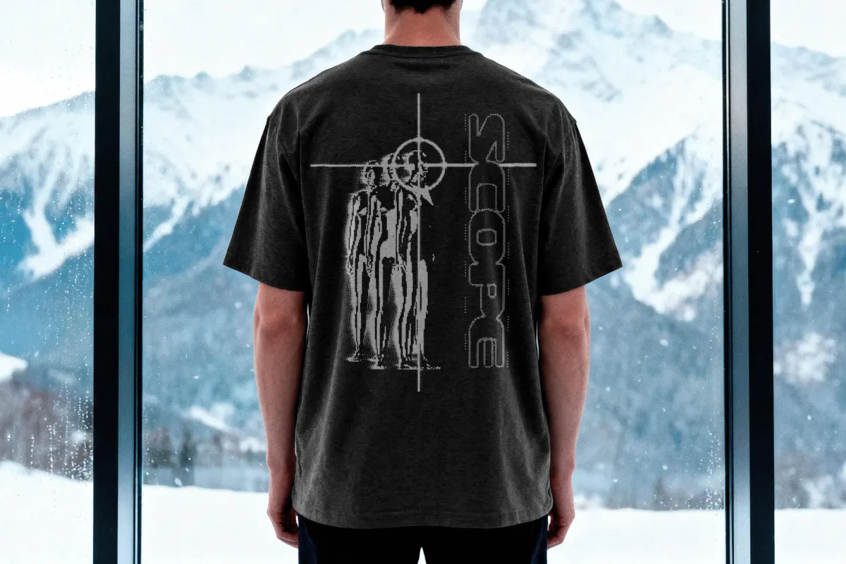 Streetwear T-Shirt Mockup with Rear View