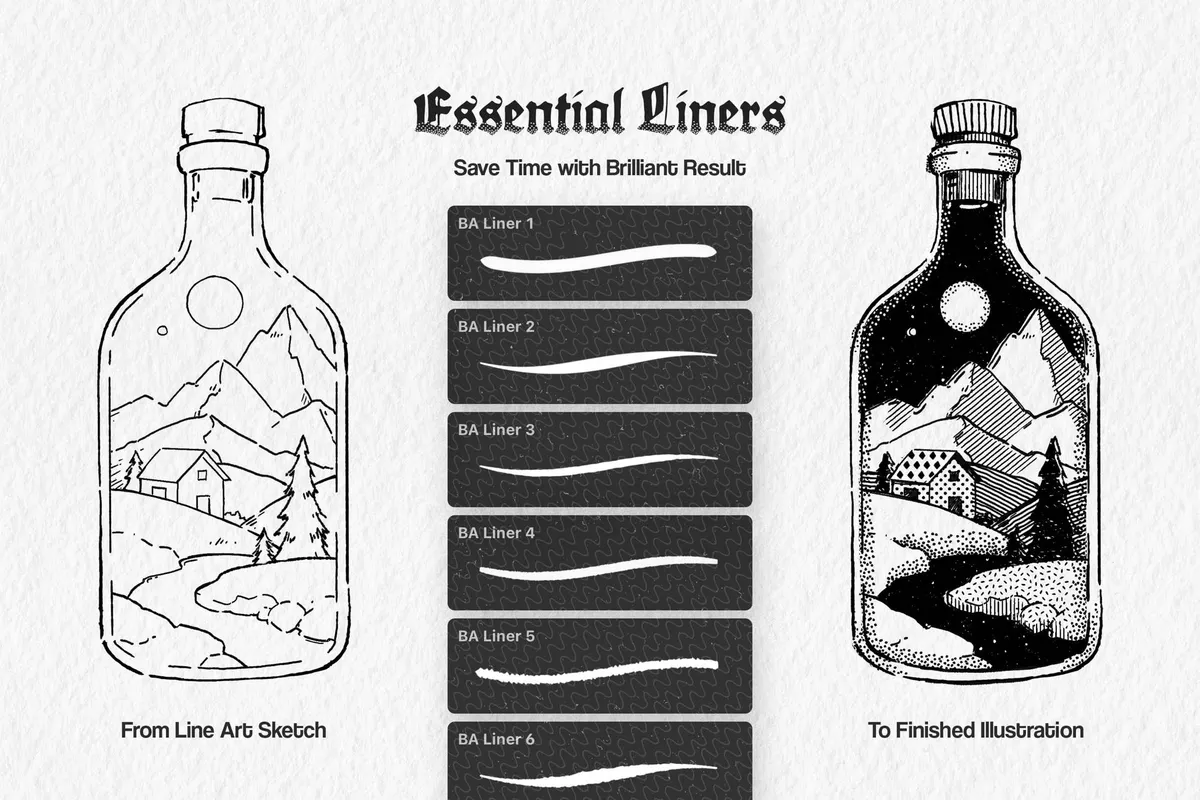 Essential Liner Procreate Brushes