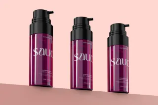 Serum Pump Bottle Mockup Low Angle View