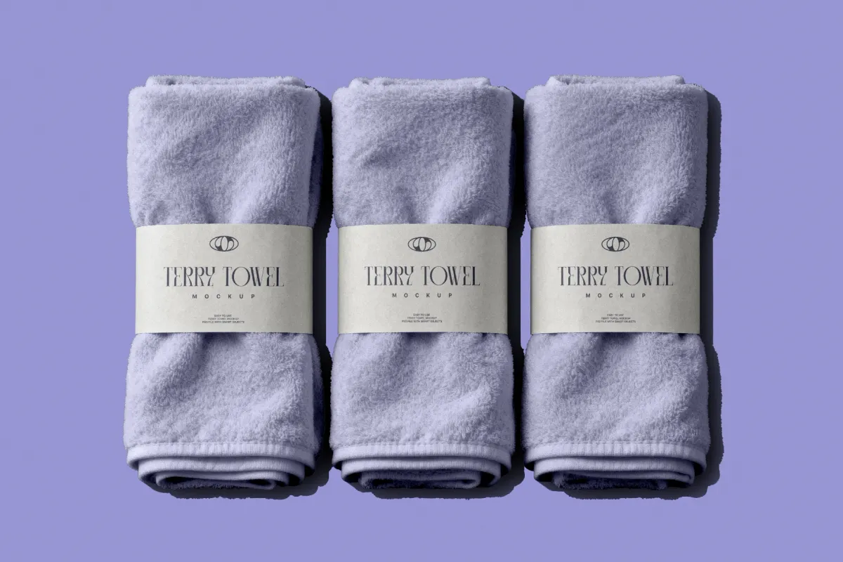 Spa Towel Mockup with Paper Label