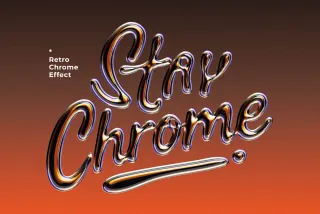 Y2K Chrome Text & Logo Effect