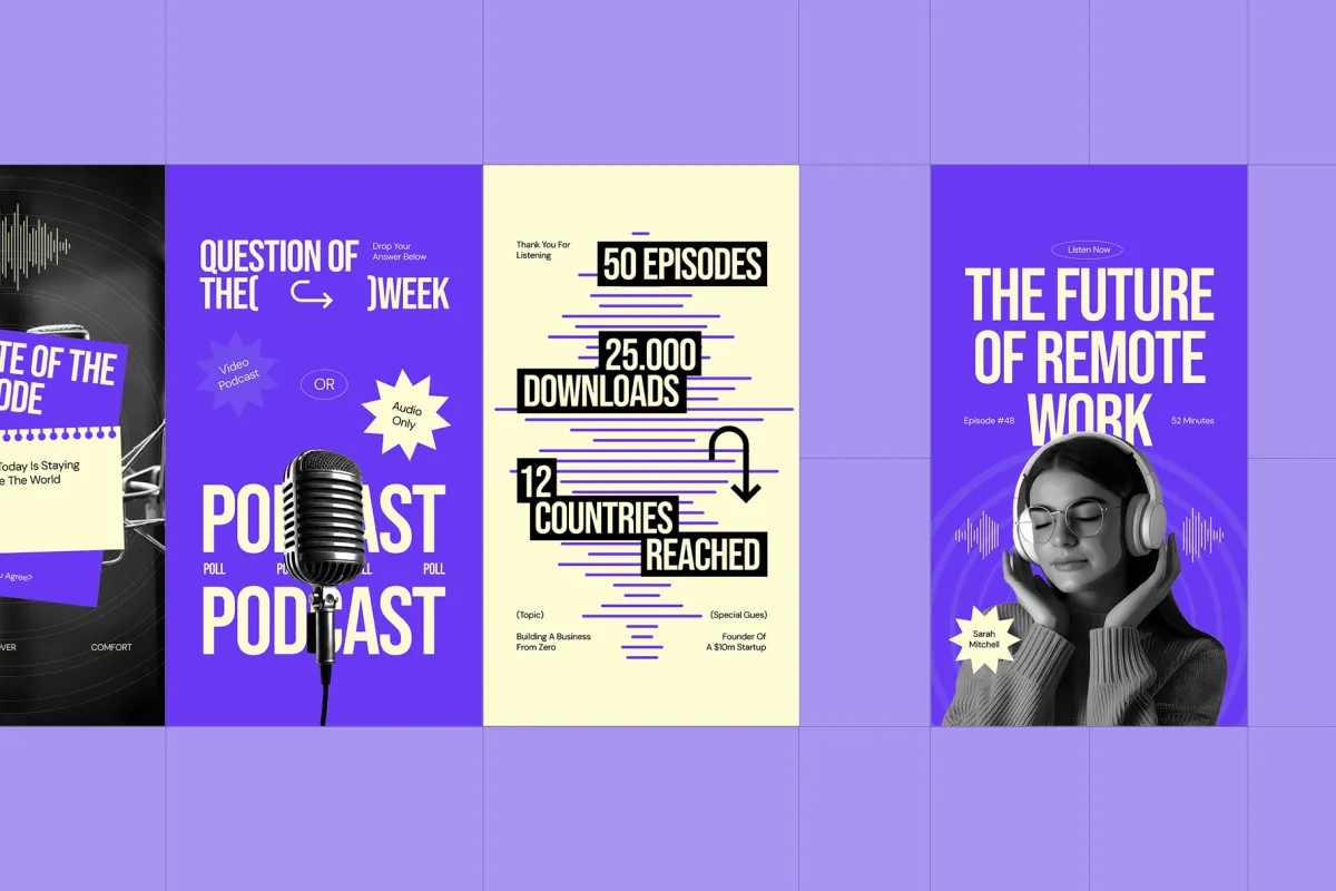 Creative Podcast Instagram Pack - Adobe Template
