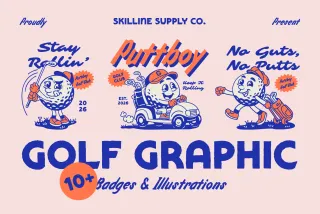 Golf Cartoon Character Pack
