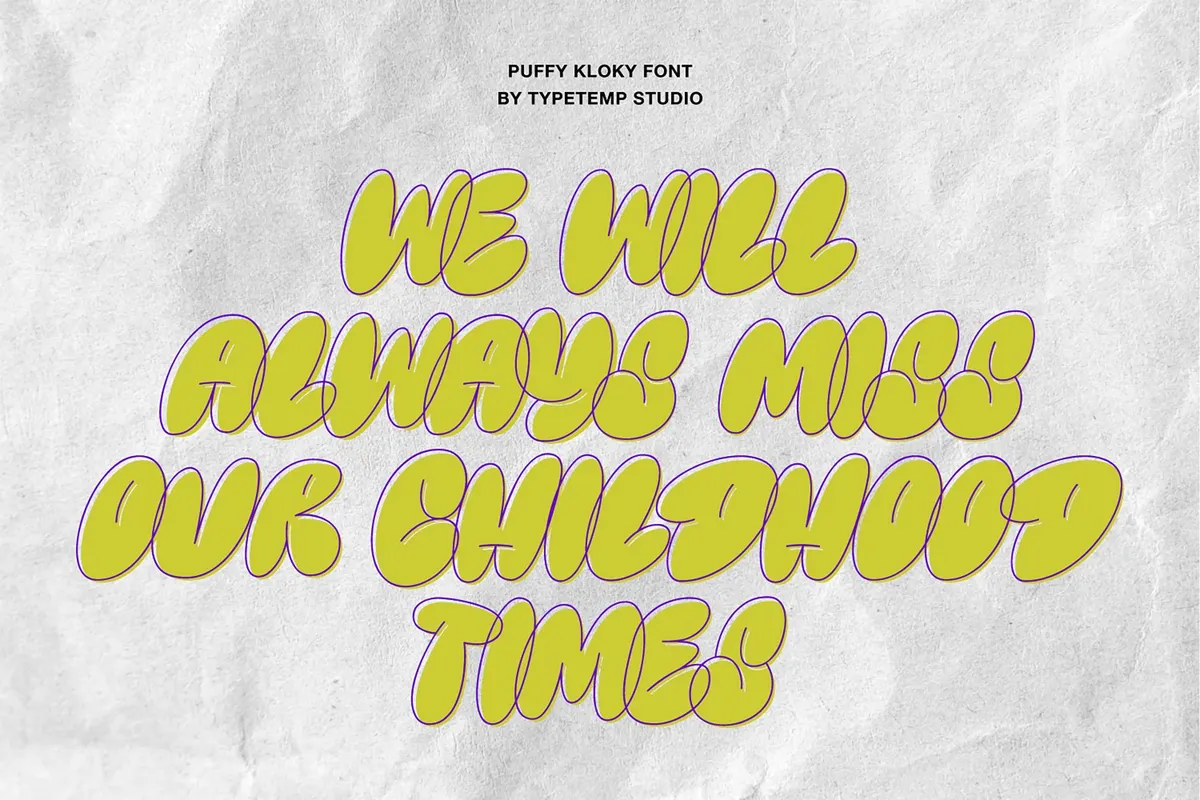 Puffy Kloky Bubble Font