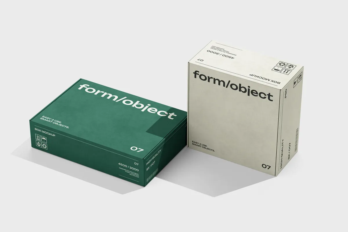 Two Cardboard Boxes Mockup