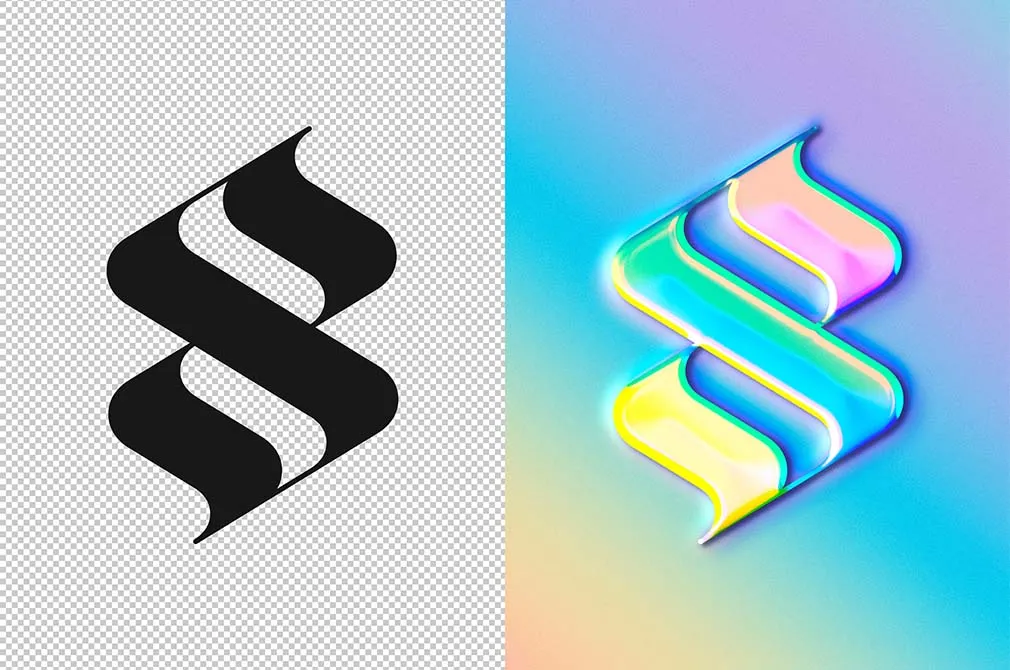 Holo Iridescent Text & Logo Effect