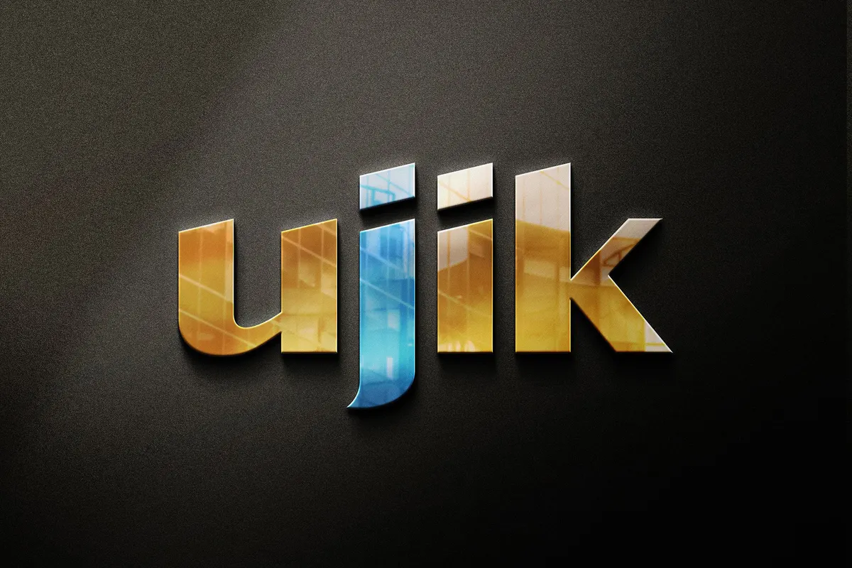 Golden Glass Logo Mockup