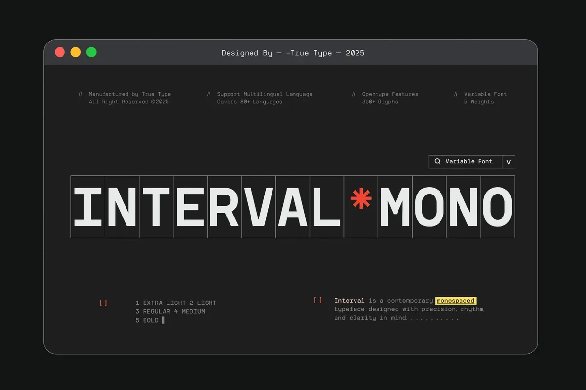 TRT Interval - Mono-Style Sans Font