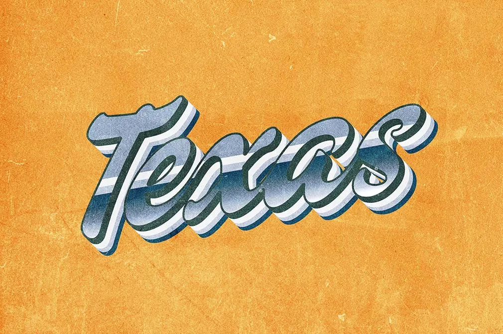Texas Vintage Text Effect