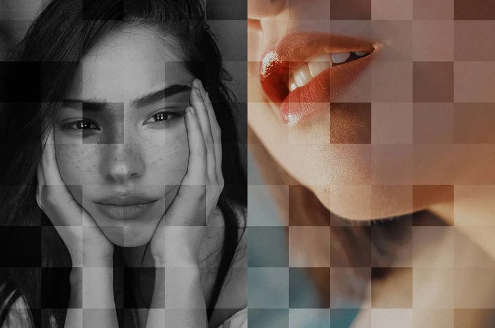 Checkered Pixelated Poster Effect