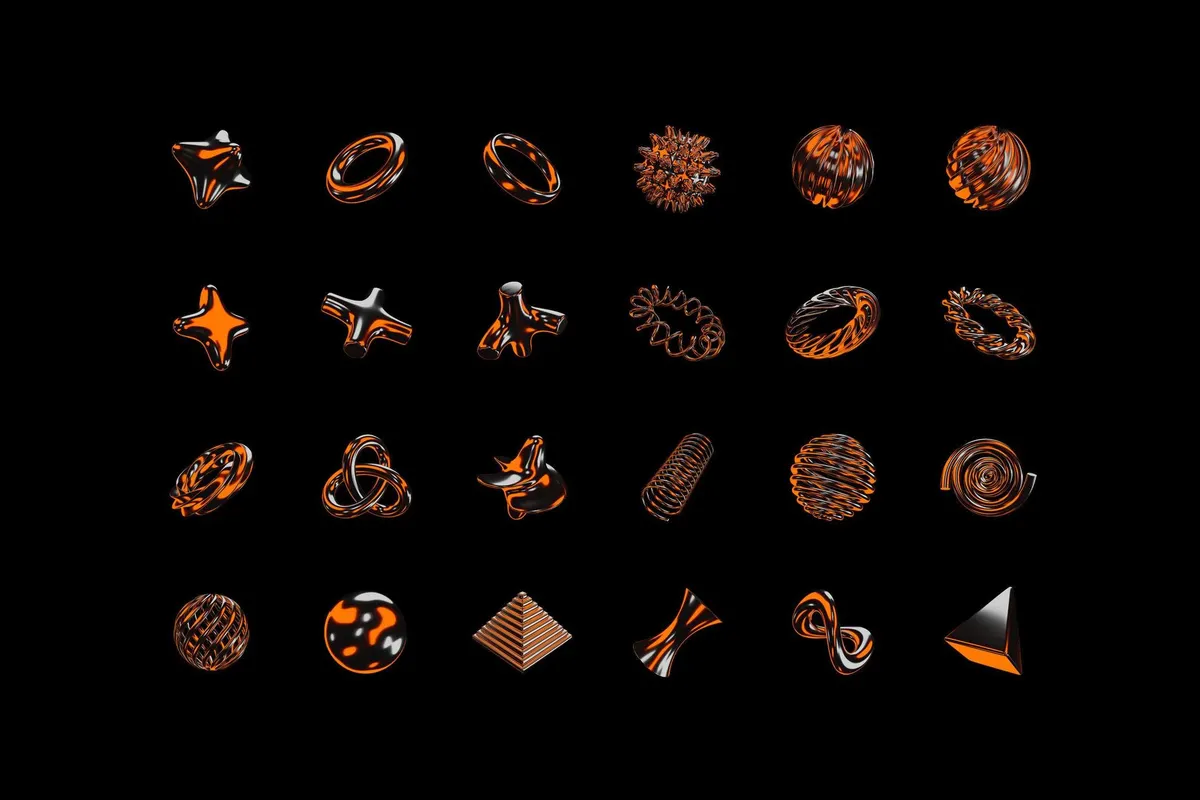 Color Chrome 3D Objects