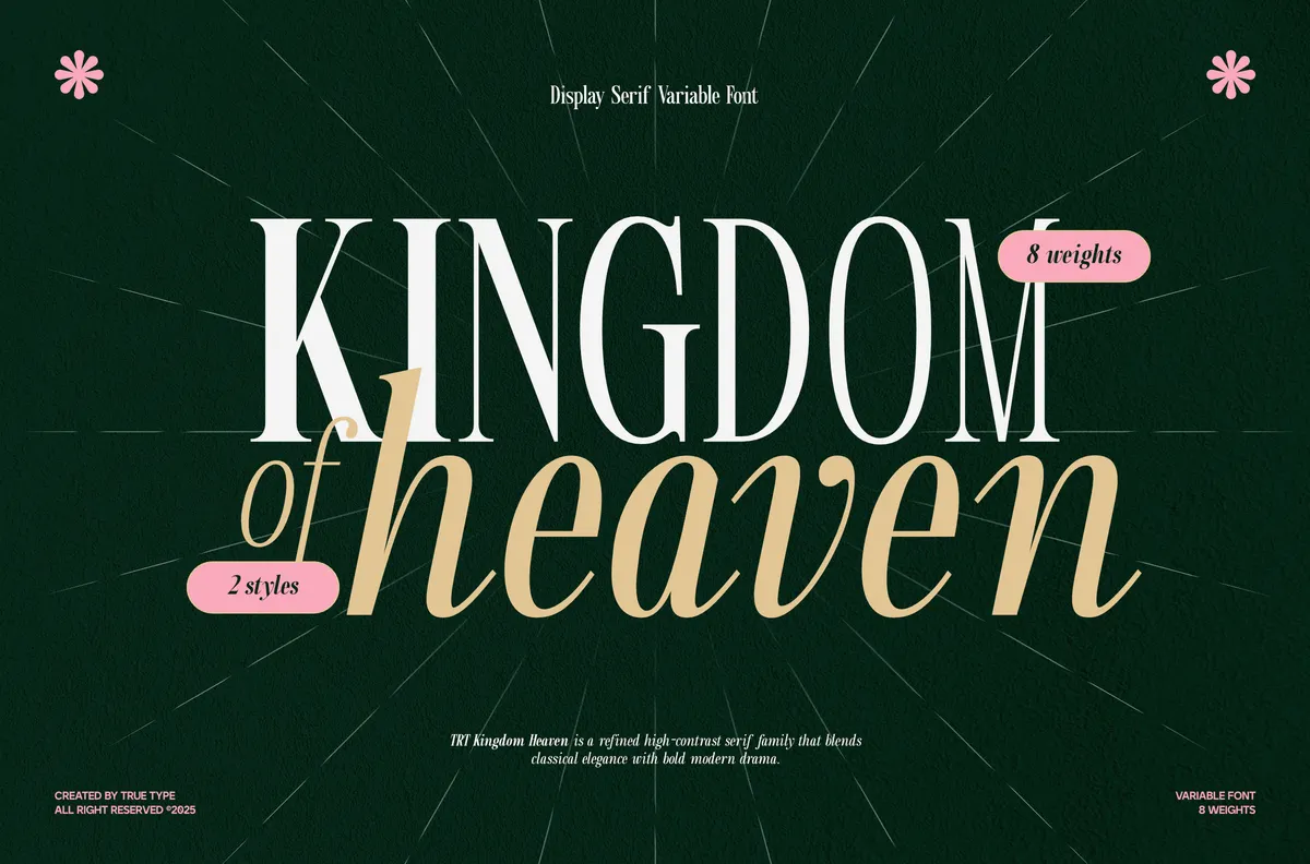 TRT Kingdom Heaven - Elegant Serif Font