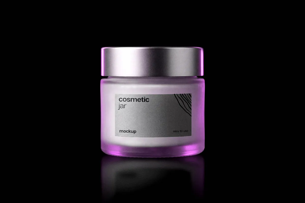 Frosted Cosmetic Jar Mockup