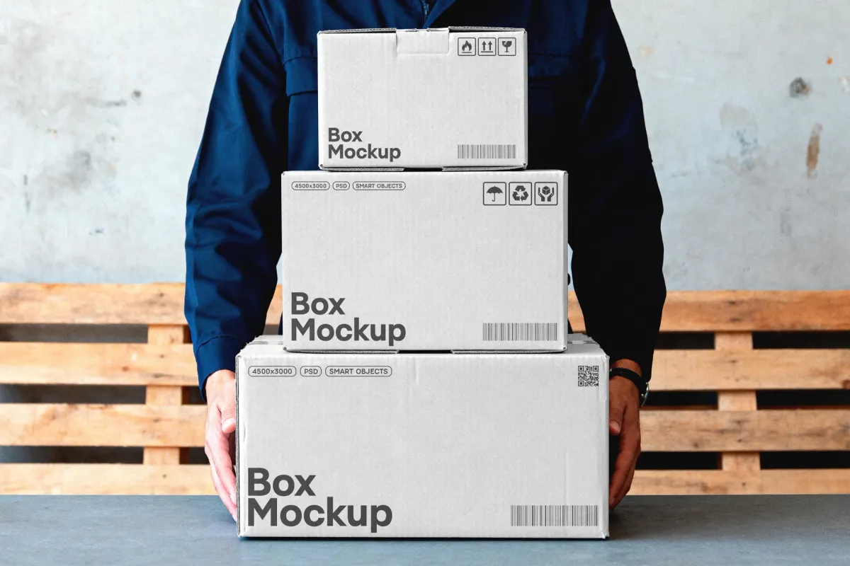 Shipping Box Mockup in Hands