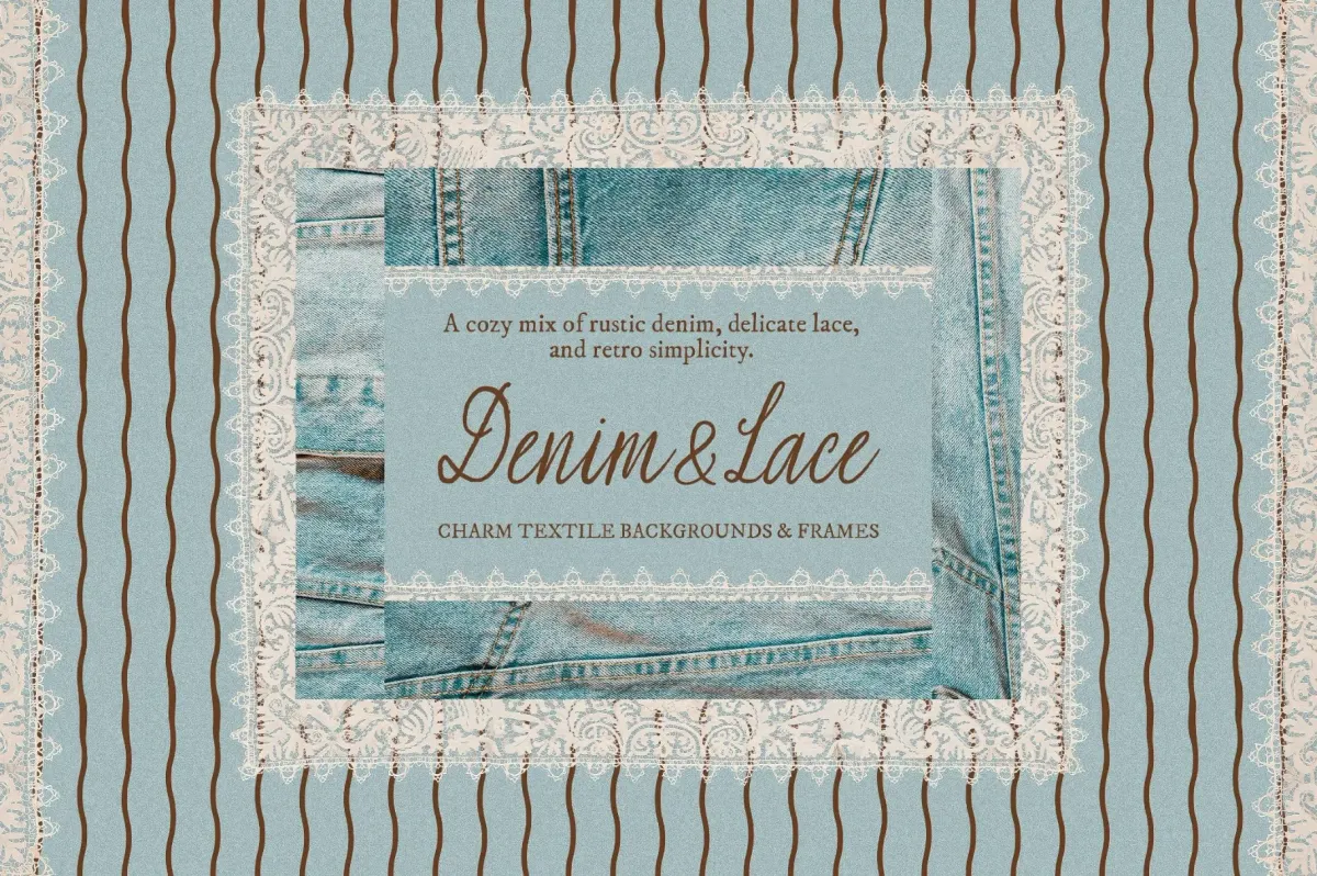 Charm Denim & Lace Textures