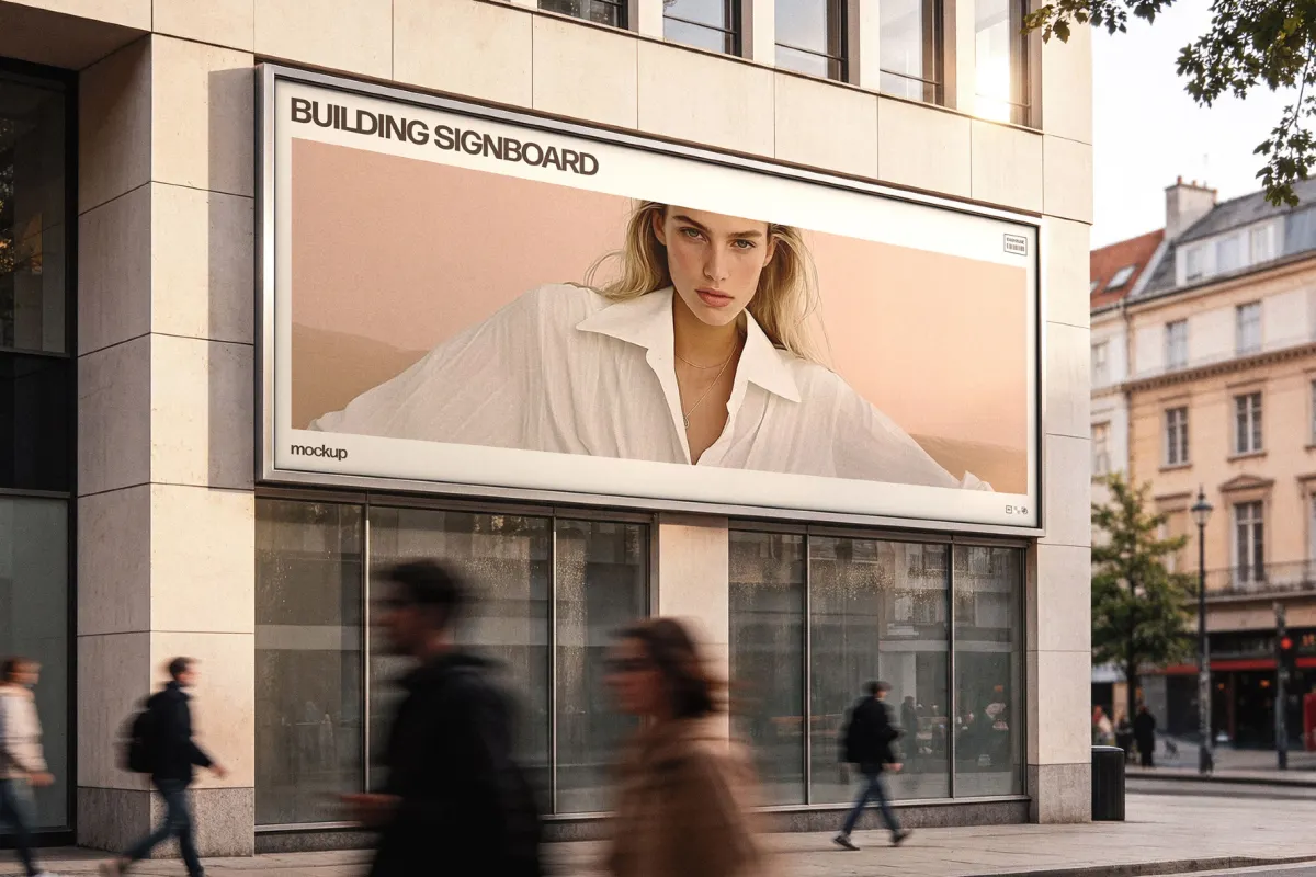 Building Signboard Mockup