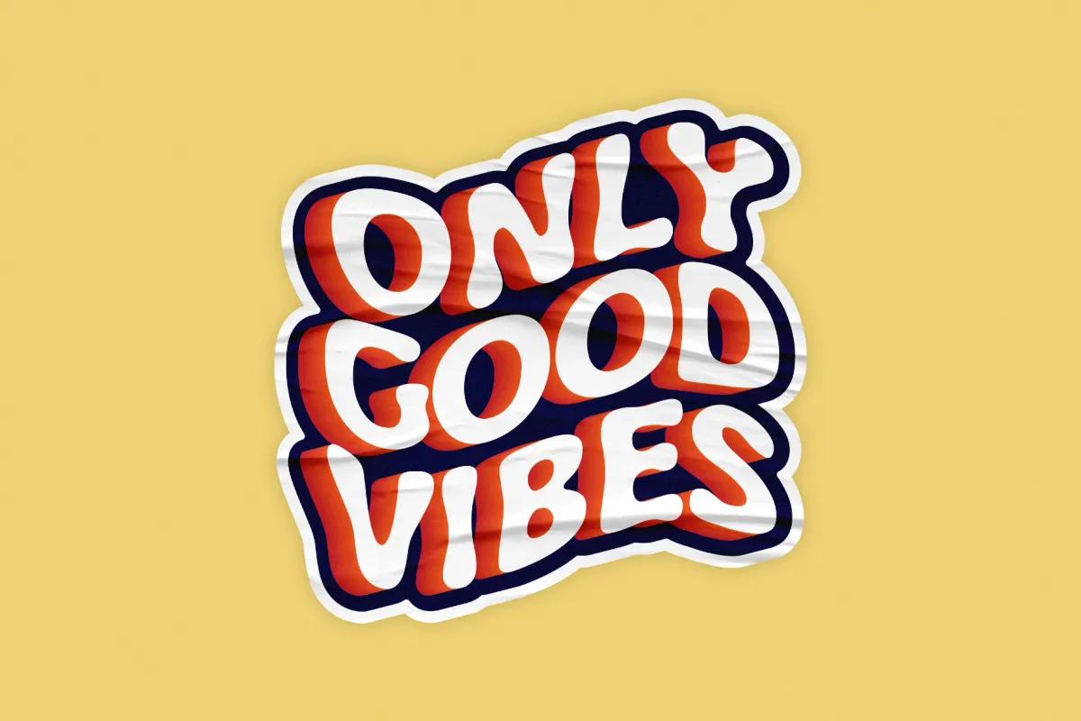 Creased Sticker Mockup