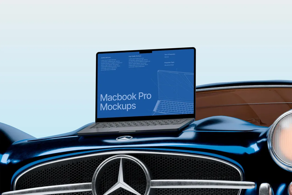 Posh Car MacBook Pro Mockup