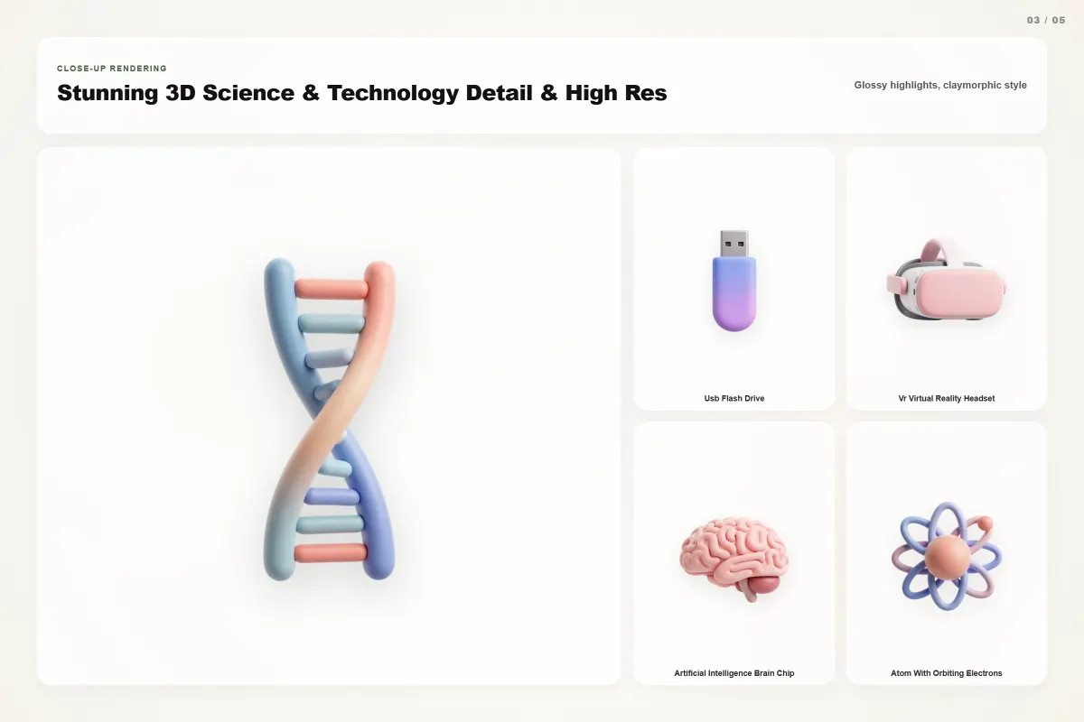 3D Science & Technology Icons