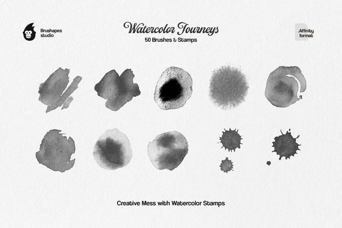 Watercolor Journeys Affinity Brushes