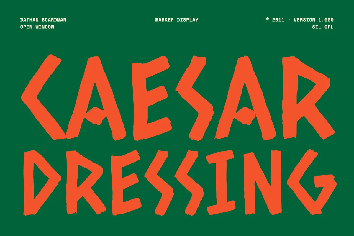 Caesar Dressing - Free Marker Display Font