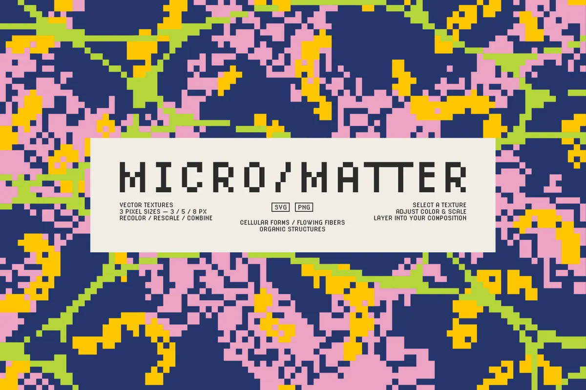 Micro Matter. Pixel Organic Vector Textures