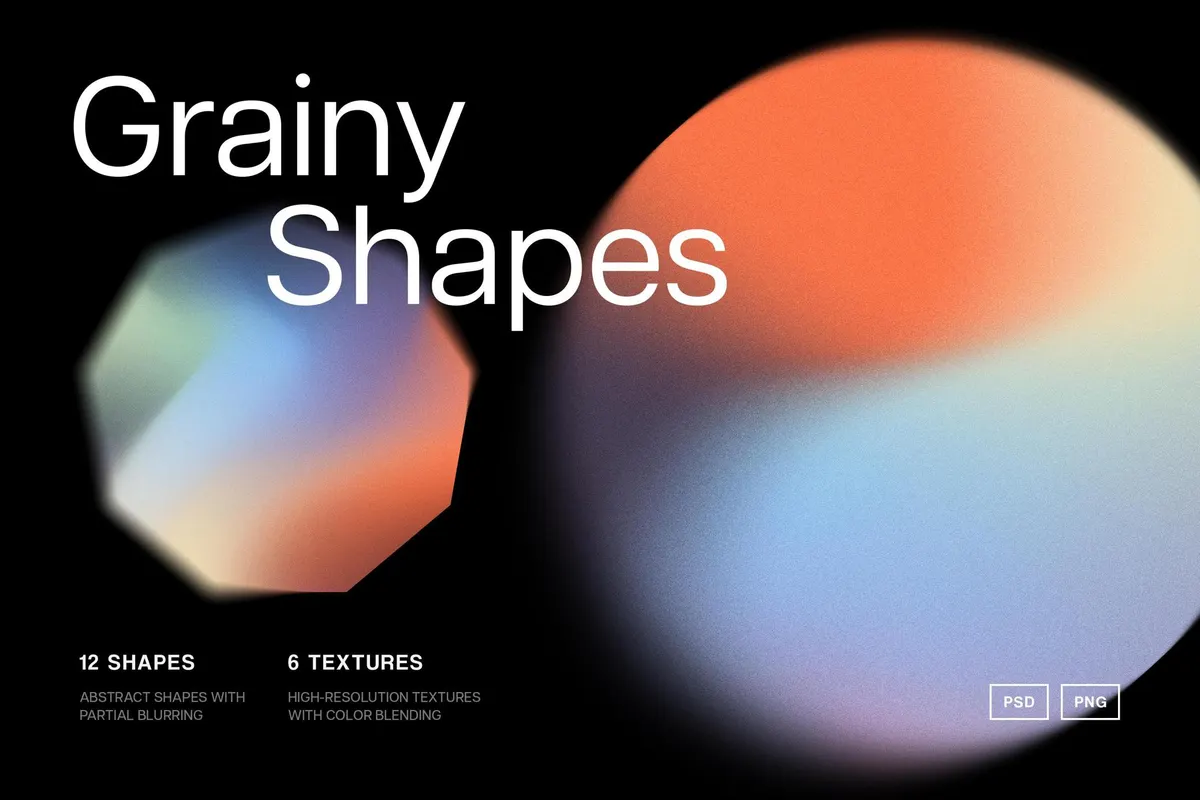 Grainy Gradient Texture Shapes