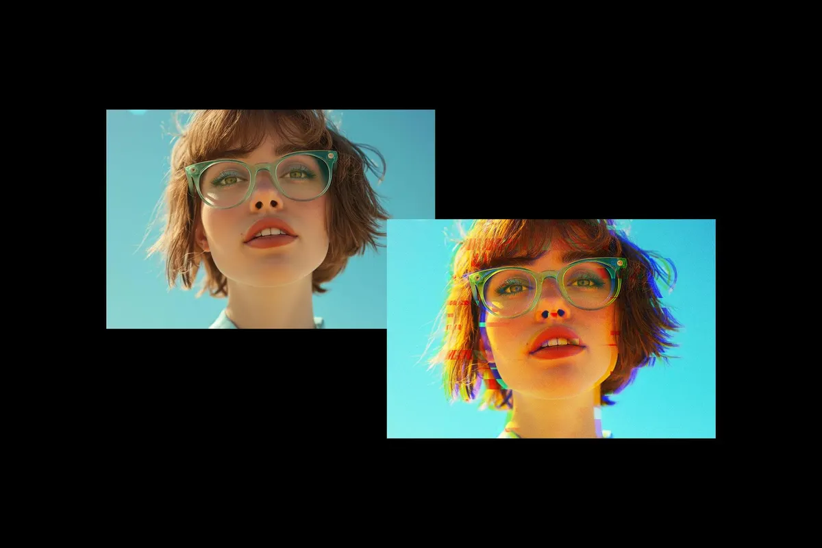Anaglyph Glitch Photo Effect