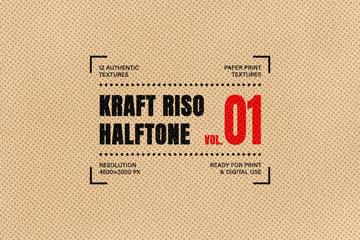 Kraft Riso B&W Halftone Texture