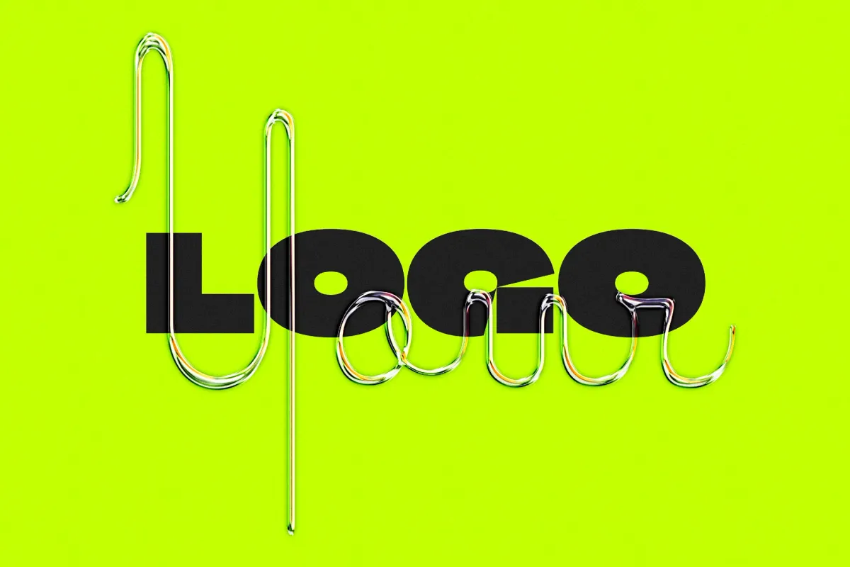 Glass Chrome Text & Logo Effect
