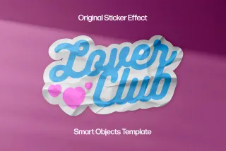 Paper Sticker Mockup