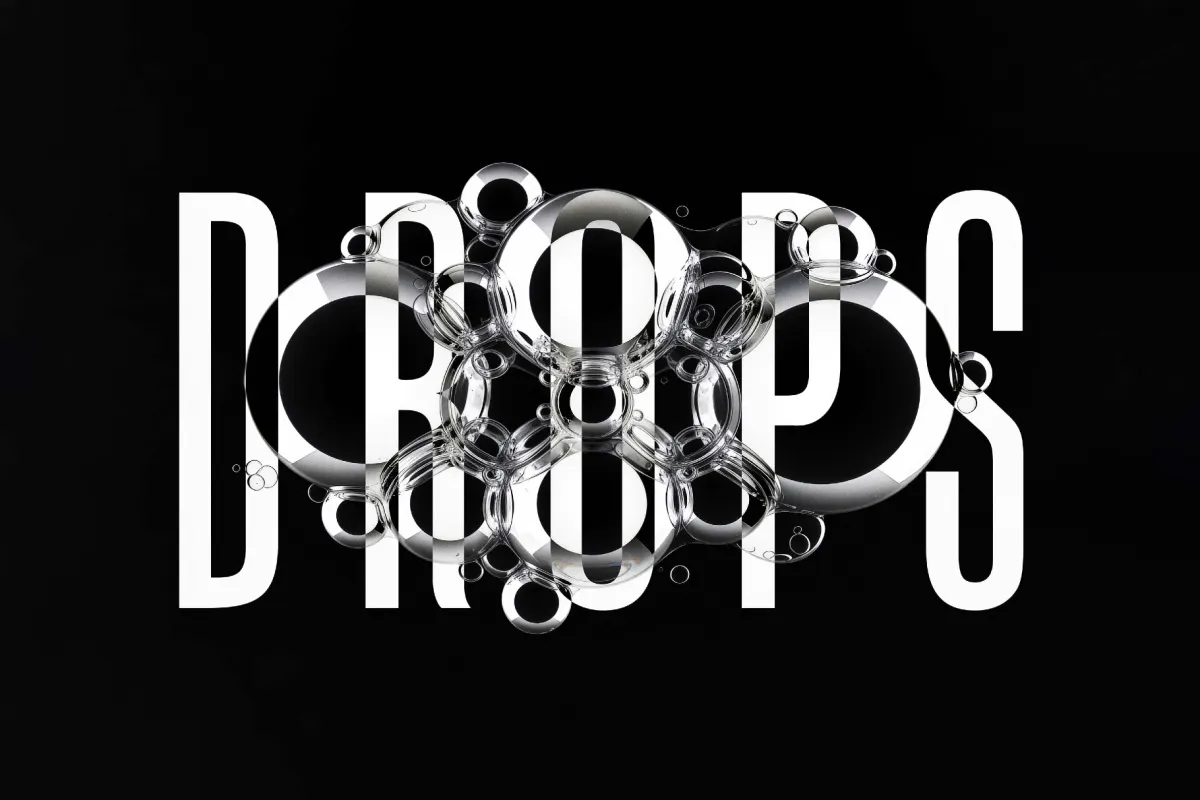 Macro Liquid Bubble Text Effect