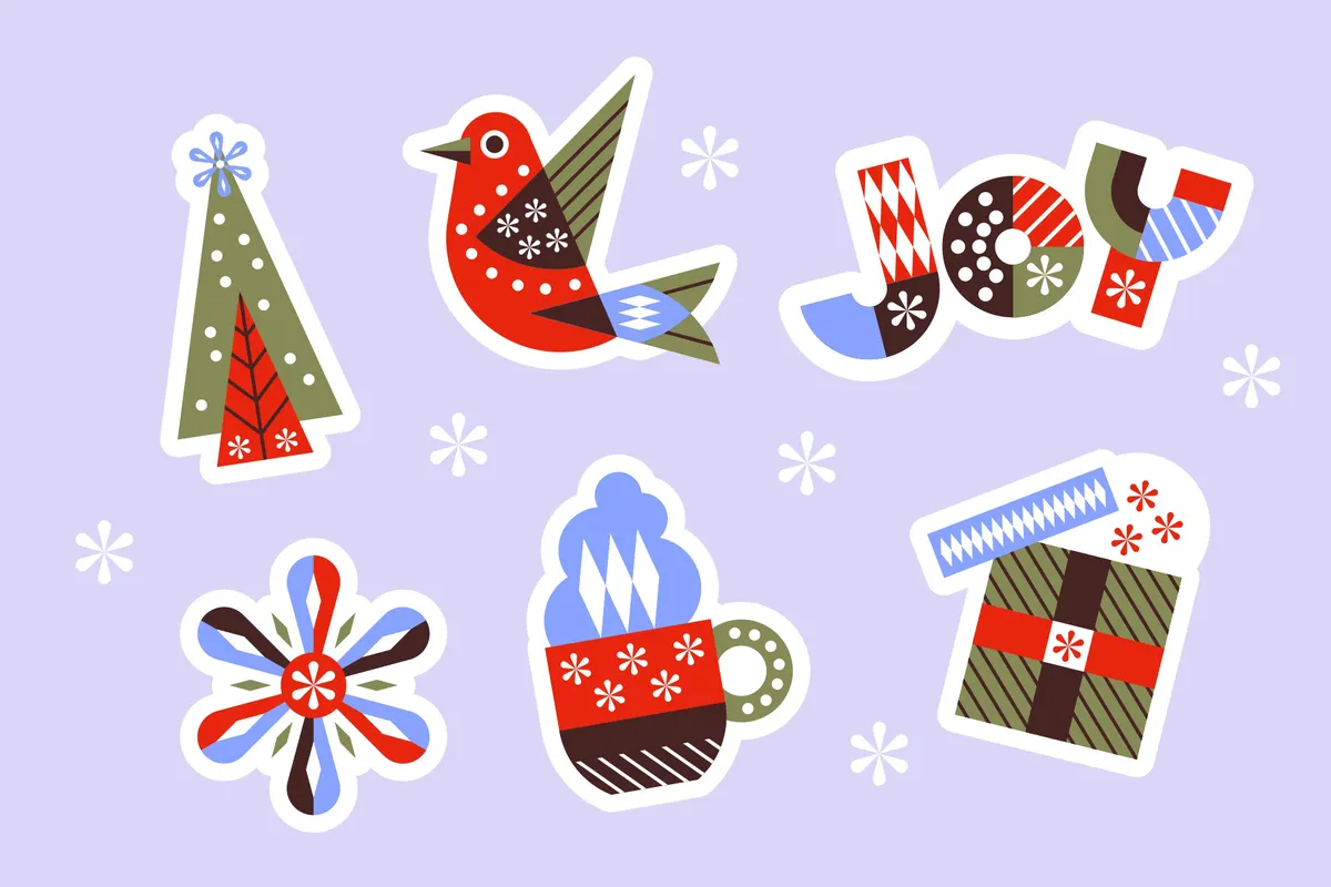 Christmas Sticker Sets — Clipart | Pixelbuddha