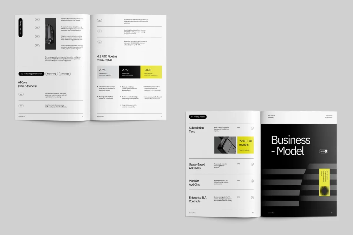 Minimalist Business Plan for Indesign Template