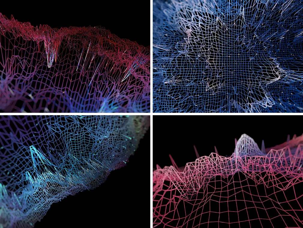 Spacetime Abstract Wireframe Backgrounds