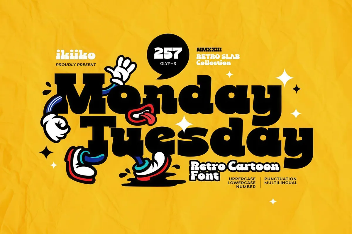 Monday Tuesday - Retro Cartoon Font