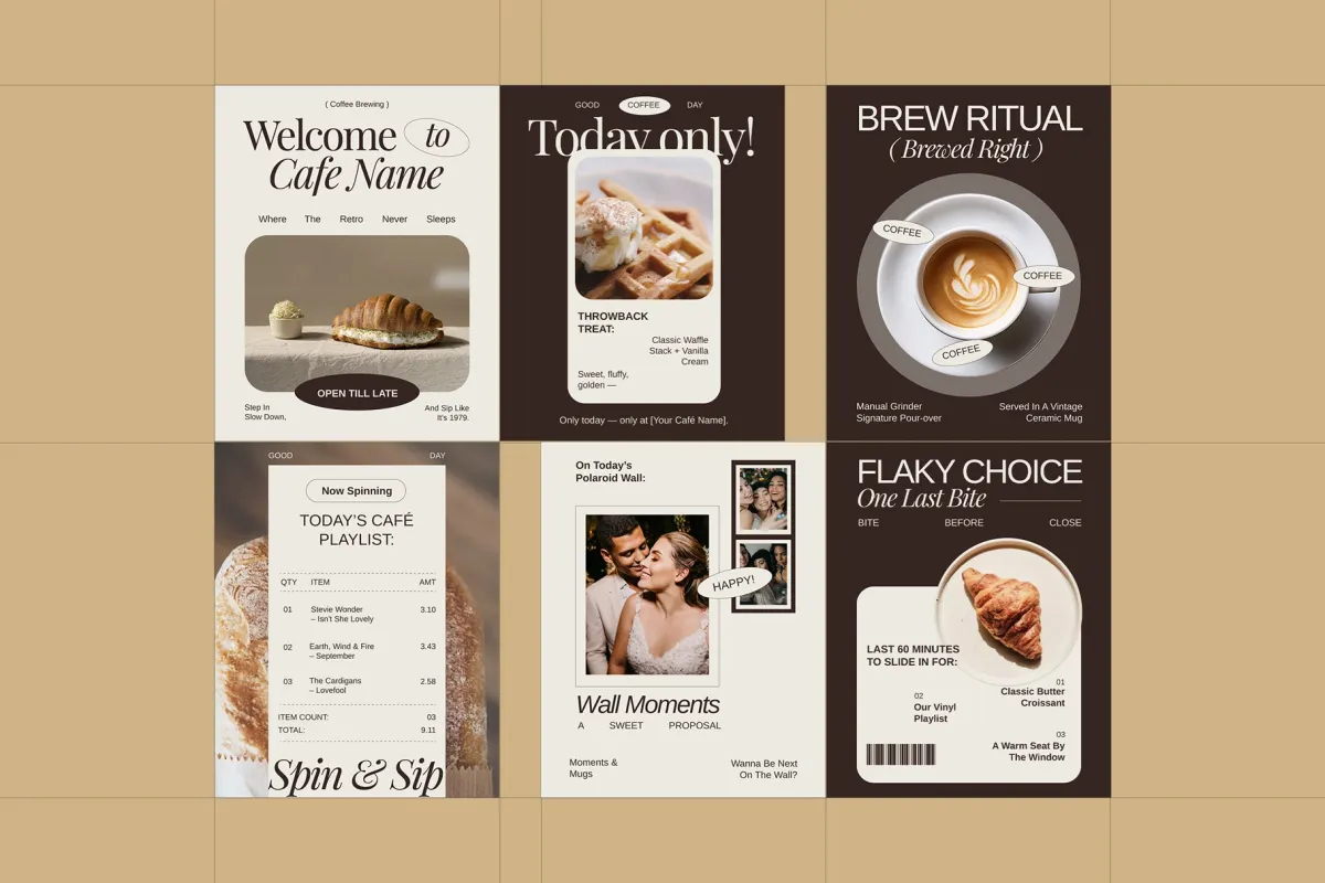 Nostalgic Cafe Instagram Pack Affinity Template