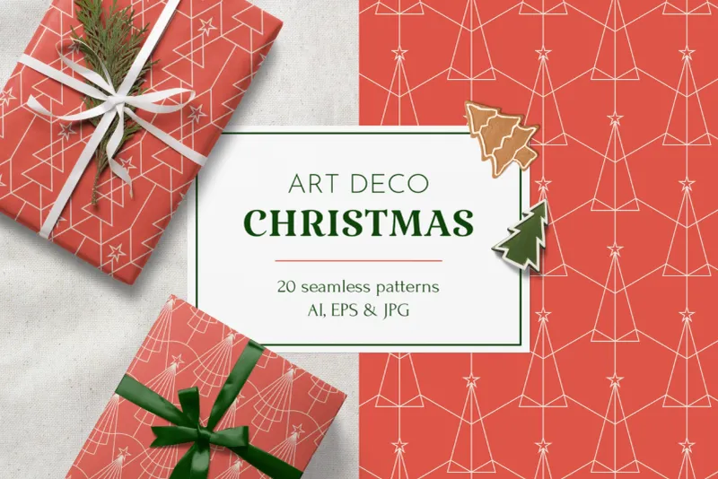 Art Deco Christmas Patterns
