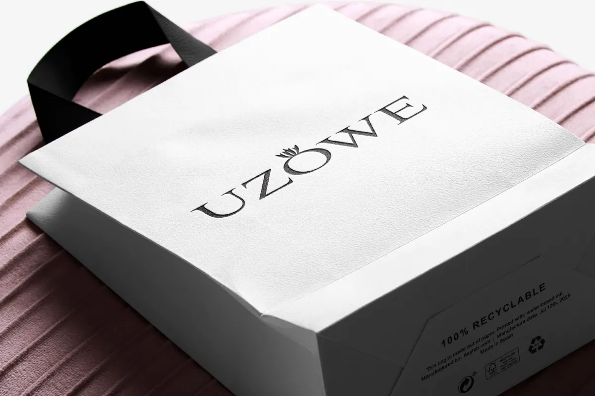 Ribbon-Handle Shopping Bag Mockup