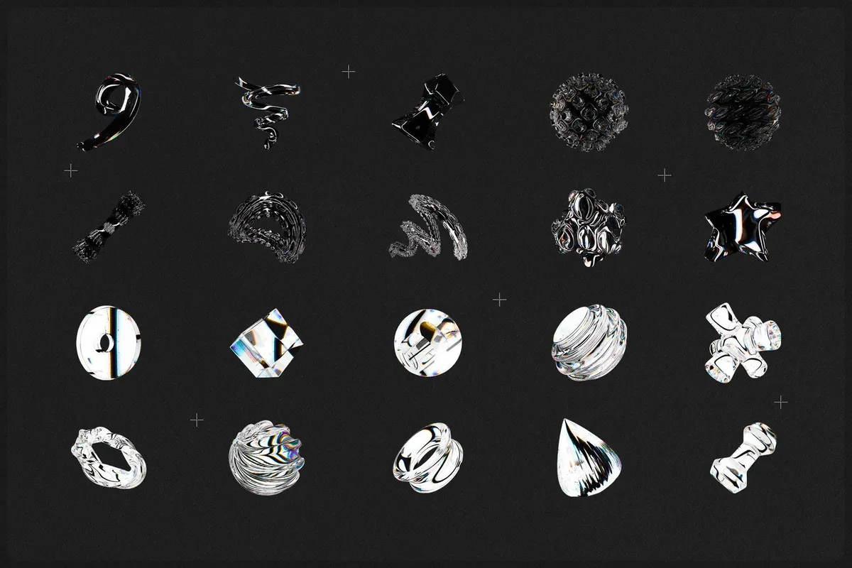 3D Dispersion Glass Shapes
