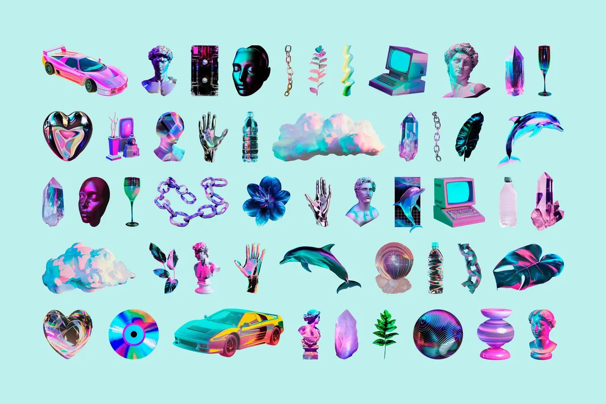 Vaporwave Collage Kit