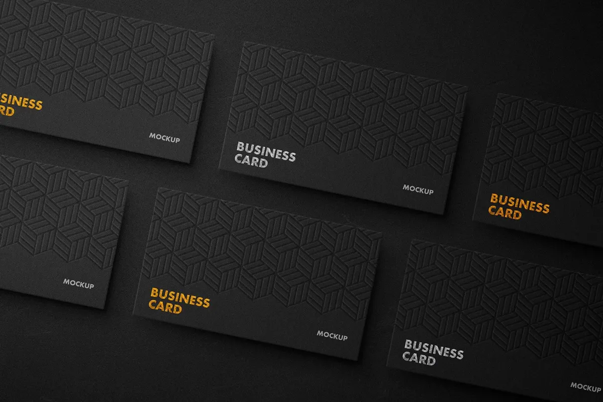 Black Foiled Business Card Mockups