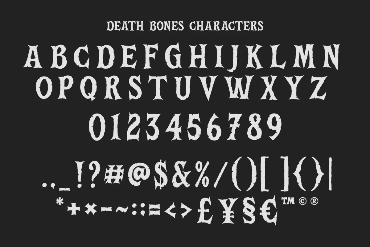 Death Bones a Broken Serif Font